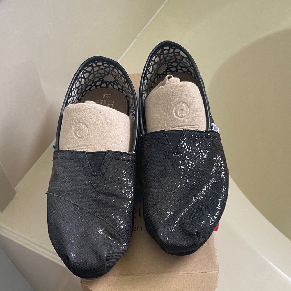 Toms Black Sparkle Women's Flats size 9
